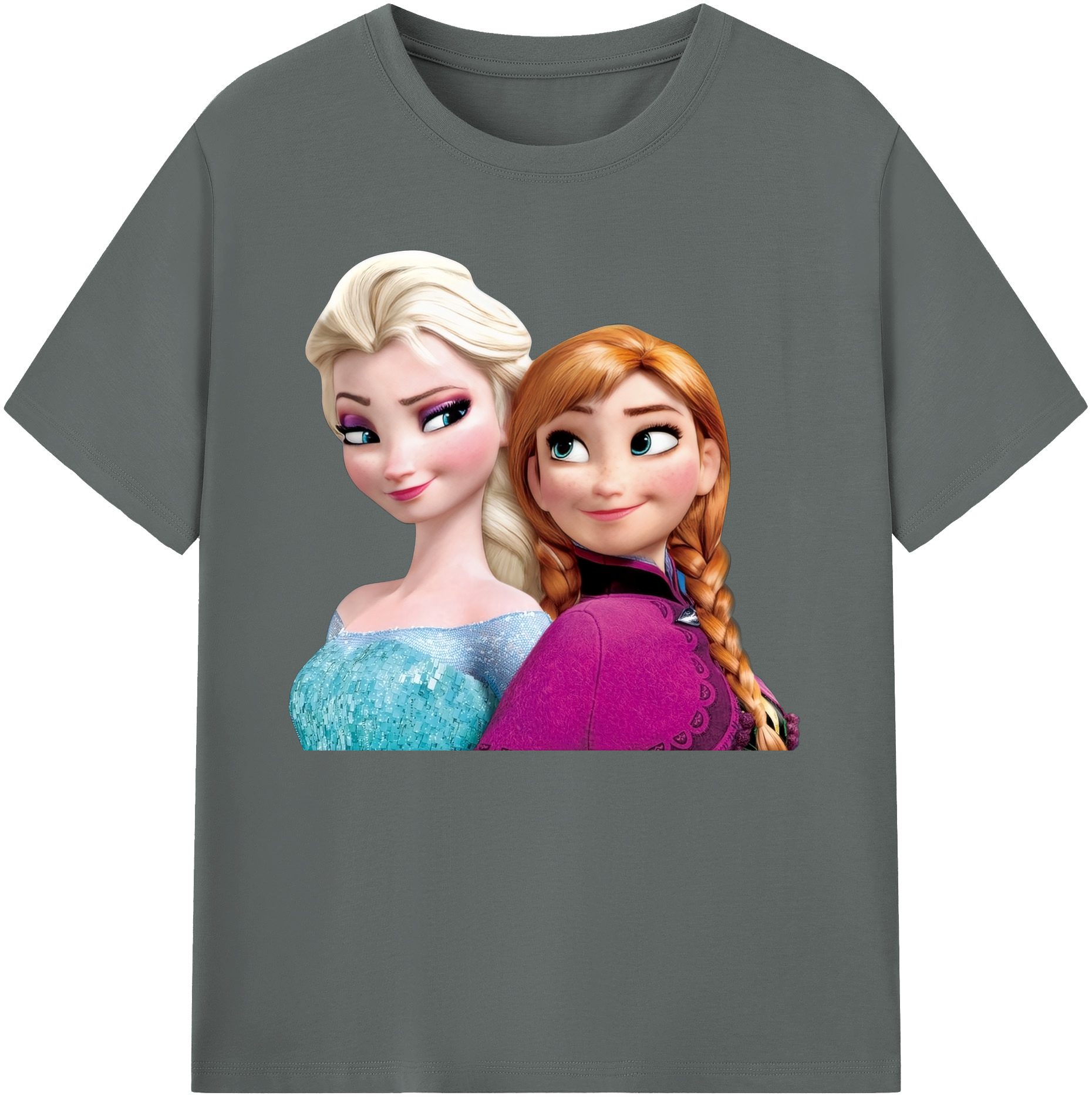 （画像用） アナと雪の女王 アンナ エルサ Frozen Anna Elsa 綿100％ メンズ半袖Tシャツ｜肌触りやわらか＆通気性